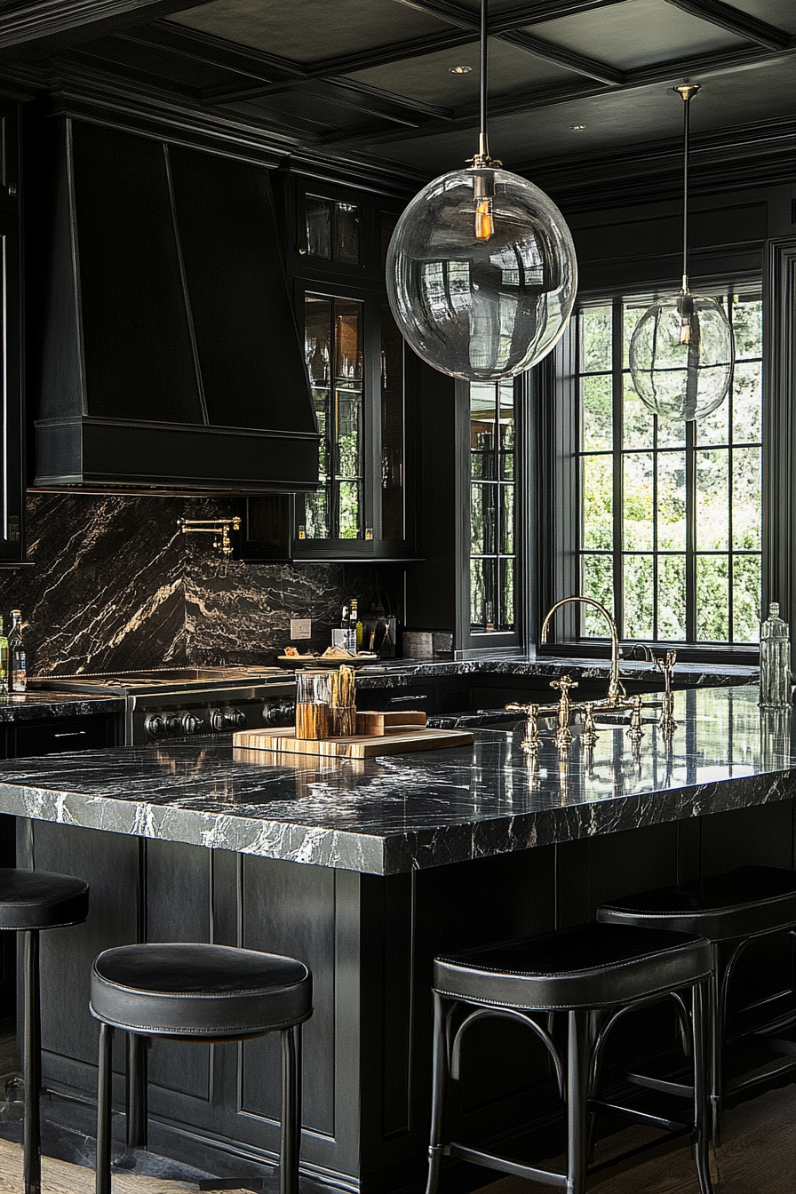 7. Charcoal Chic (Marble Kitchen Ideas) - Marble Kitchen Ideas