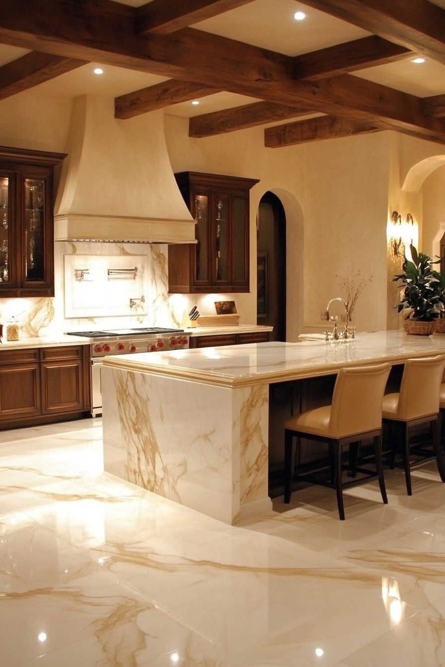 13. Rustic European Charm (Marble Kitchen Ideas) - Marble Kitchen Ideas