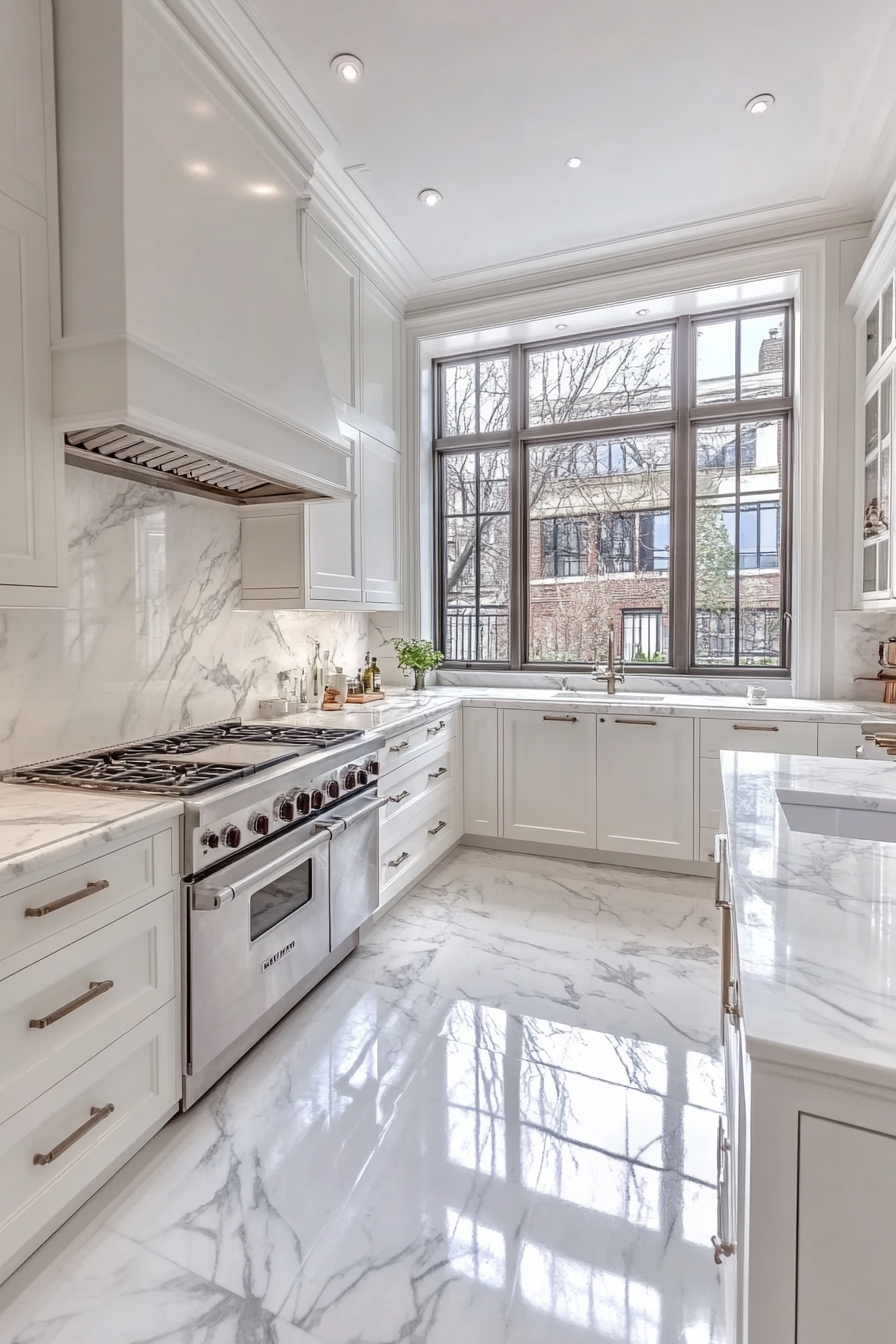 15. Crisp Glacier White (Marble Kitchen Ideas) - Marble Kitchen Ideas