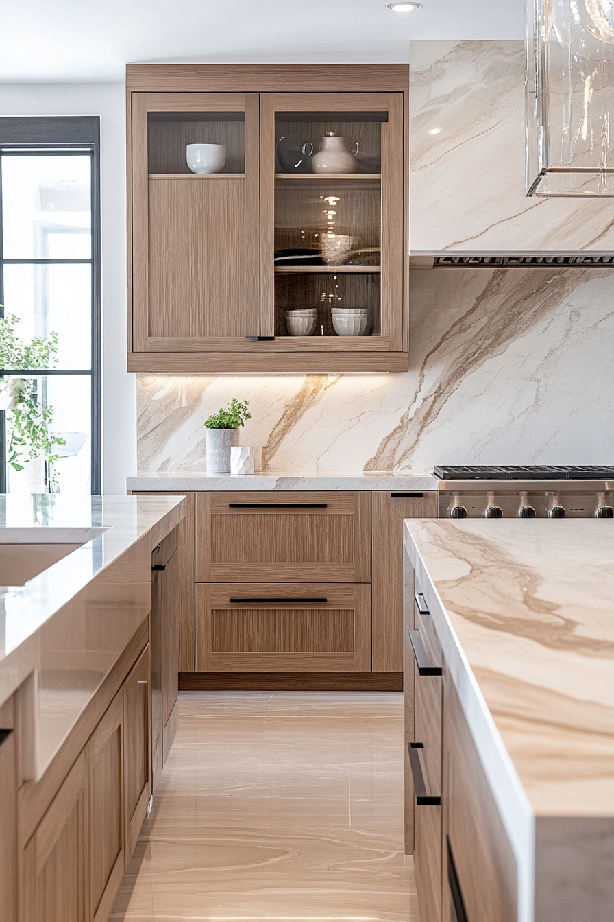 16. Cappuccino Swirl Elegance (Marble Kitchen Ideas) - Marble Kitchen Ideas