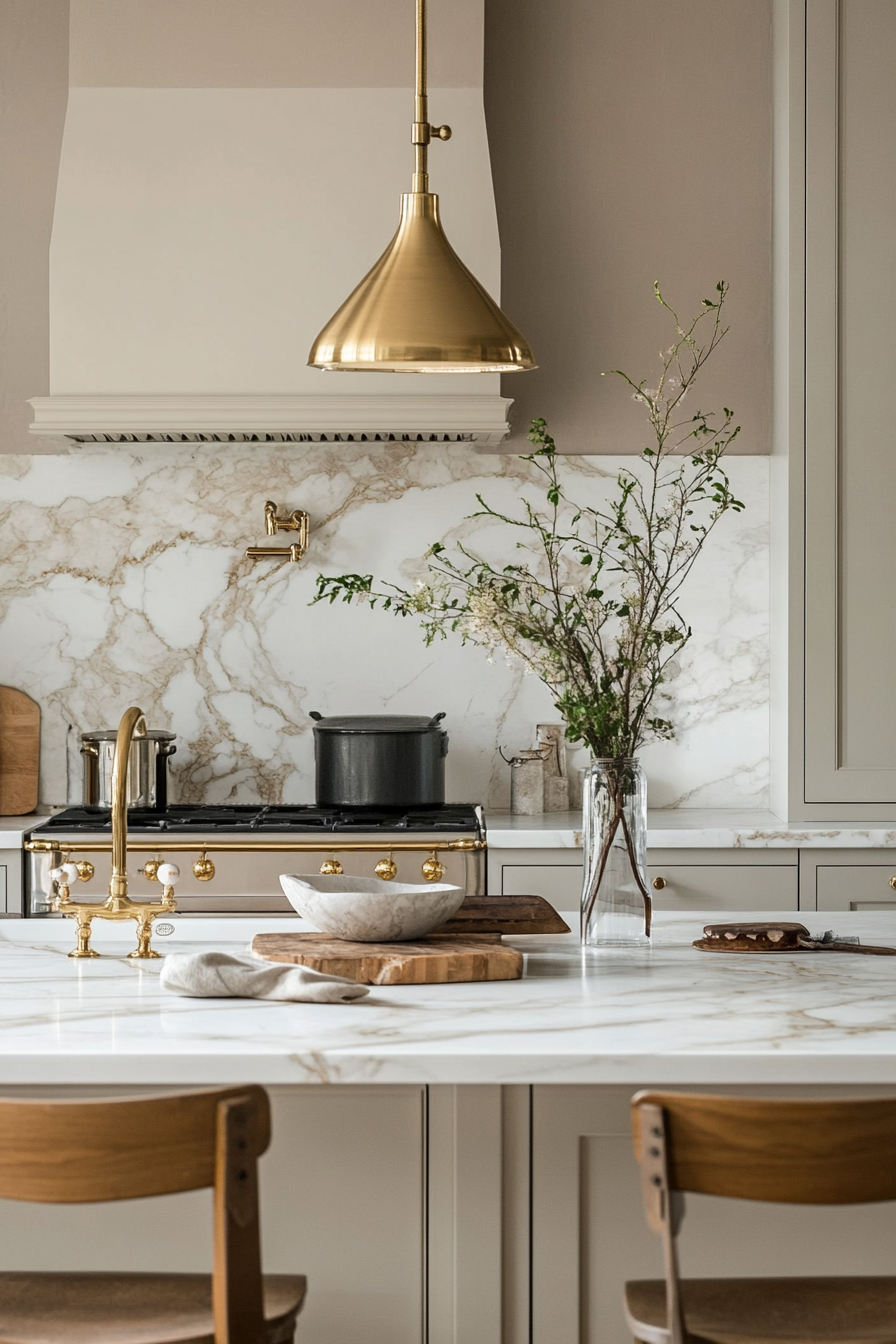 19. Vintage Cream Dream (Marble Kitchen Ideas) - Marble Kitchen Ideas