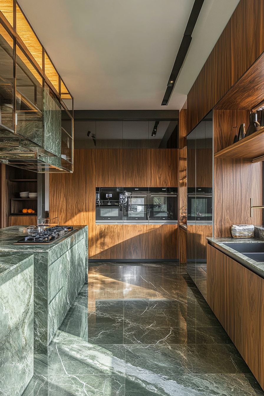 21. Forest Green Serenity (Marble Kitchen Ideas) - Marble Kitchen Ideas
