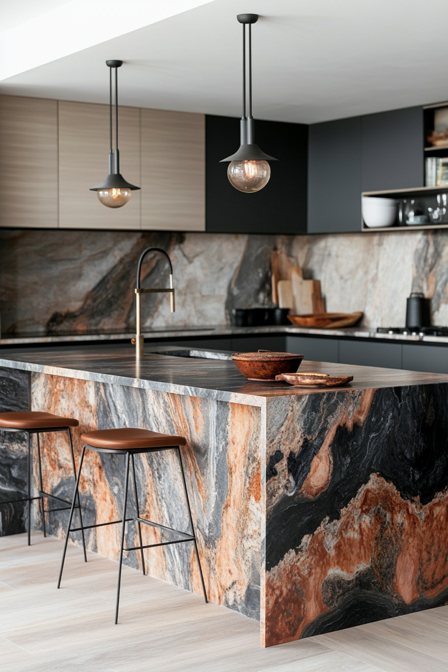25. Lava Stone Drama (Marble Kitchen Ideas) - Marble Kitchen Ideas