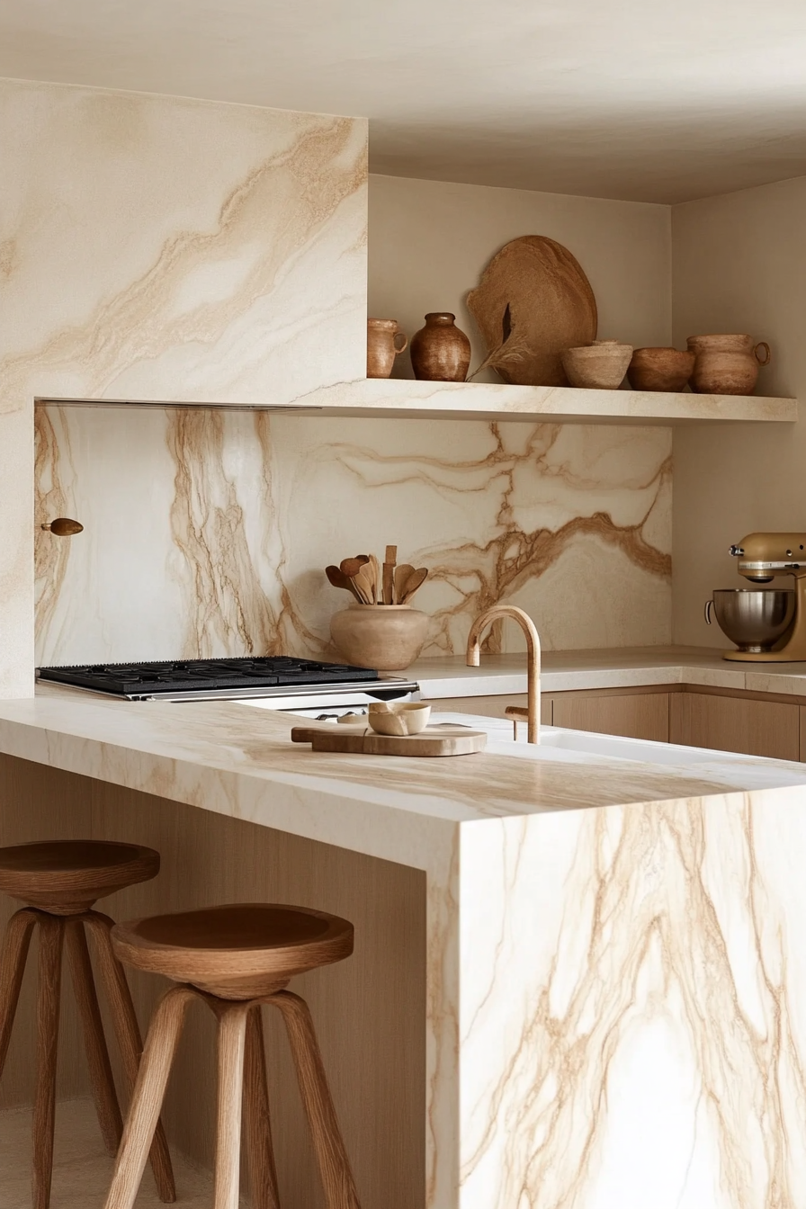 27. Earthy Clay Charm (Marble Kitchen Ideas) - Marble Kitchen Ideas