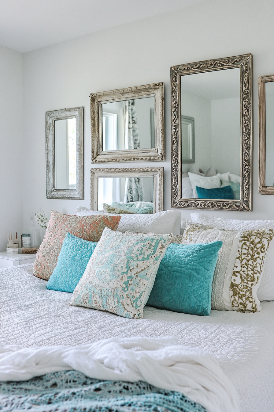 22. Eclectic Mix of Small Mirrors (Bedroom Ideas With Mirror) - Bedroom Ideas With Mirror