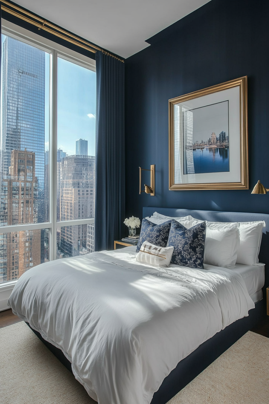 2. Classic Blue Retreat (Small Guest Bedroom Ideas) - Small Guest Bedroom Ideas