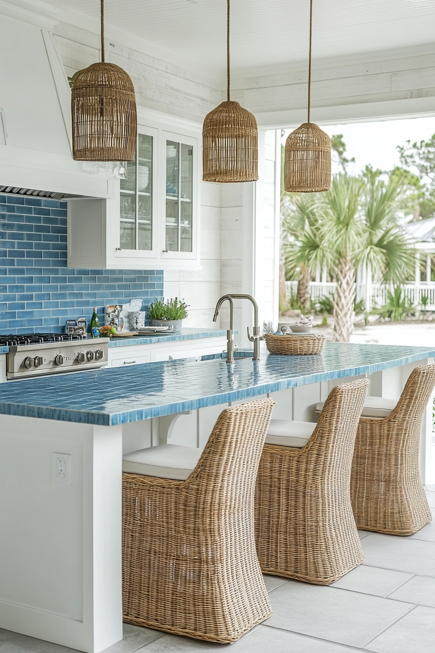 3. Coastal Blue Breeze (Outdoor Kitchen Ideas) - Outdoor Kitchen Ideas