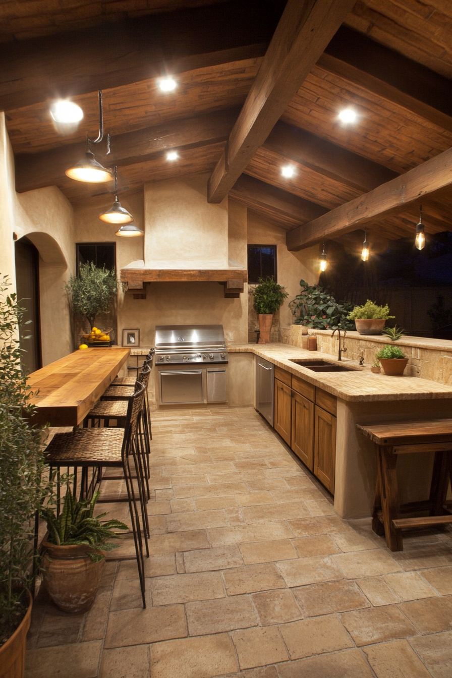 6. Desert Oasis Earth Tones (Outdoor Kitchen Ideas) - Outdoor Kitchen Ideas
