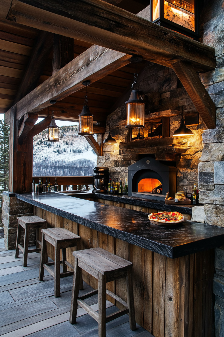10. Cabin Retreat Charcoal & Pine (Outdoor Kitchen Ideas) - Outdoor Kitchen Ideas