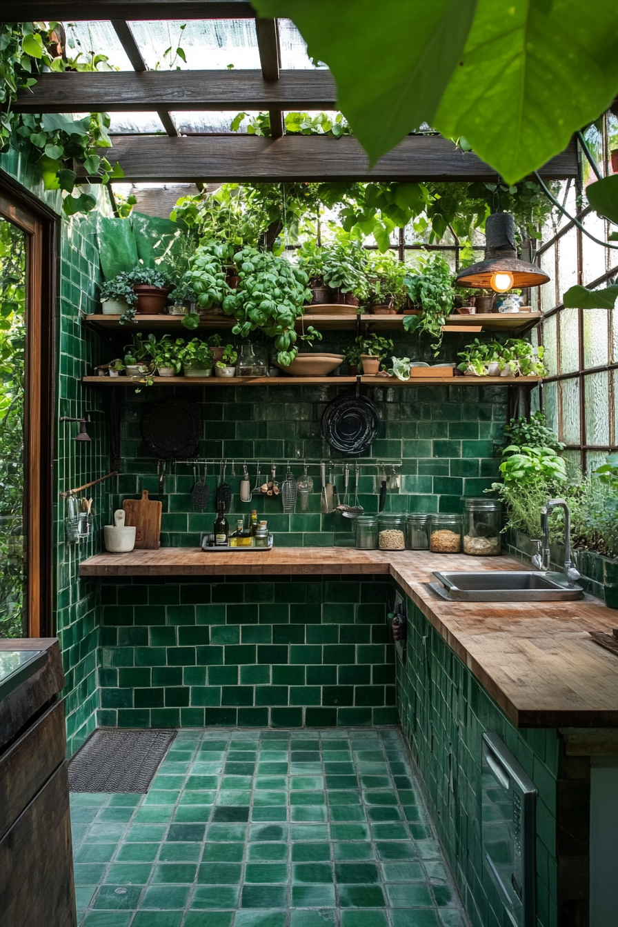 14. Lush Greenhouse Garden (Outdoor Kitchen Ideas) - Outdoor Kitchen Ideas