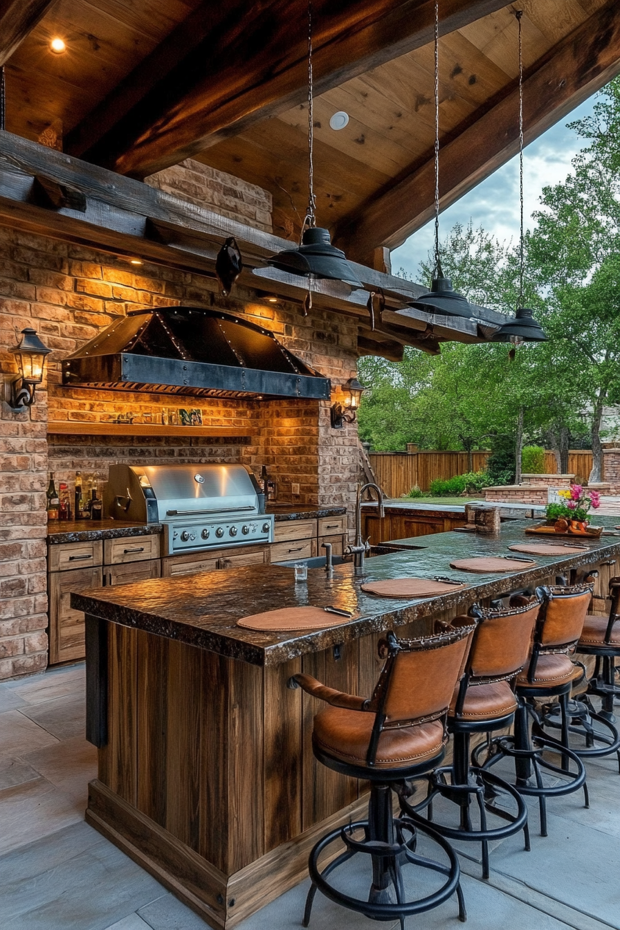 16. Western Ranch Brownstone (Outdoor Kitchen Ideas) - Outdoor Kitchen Ideas