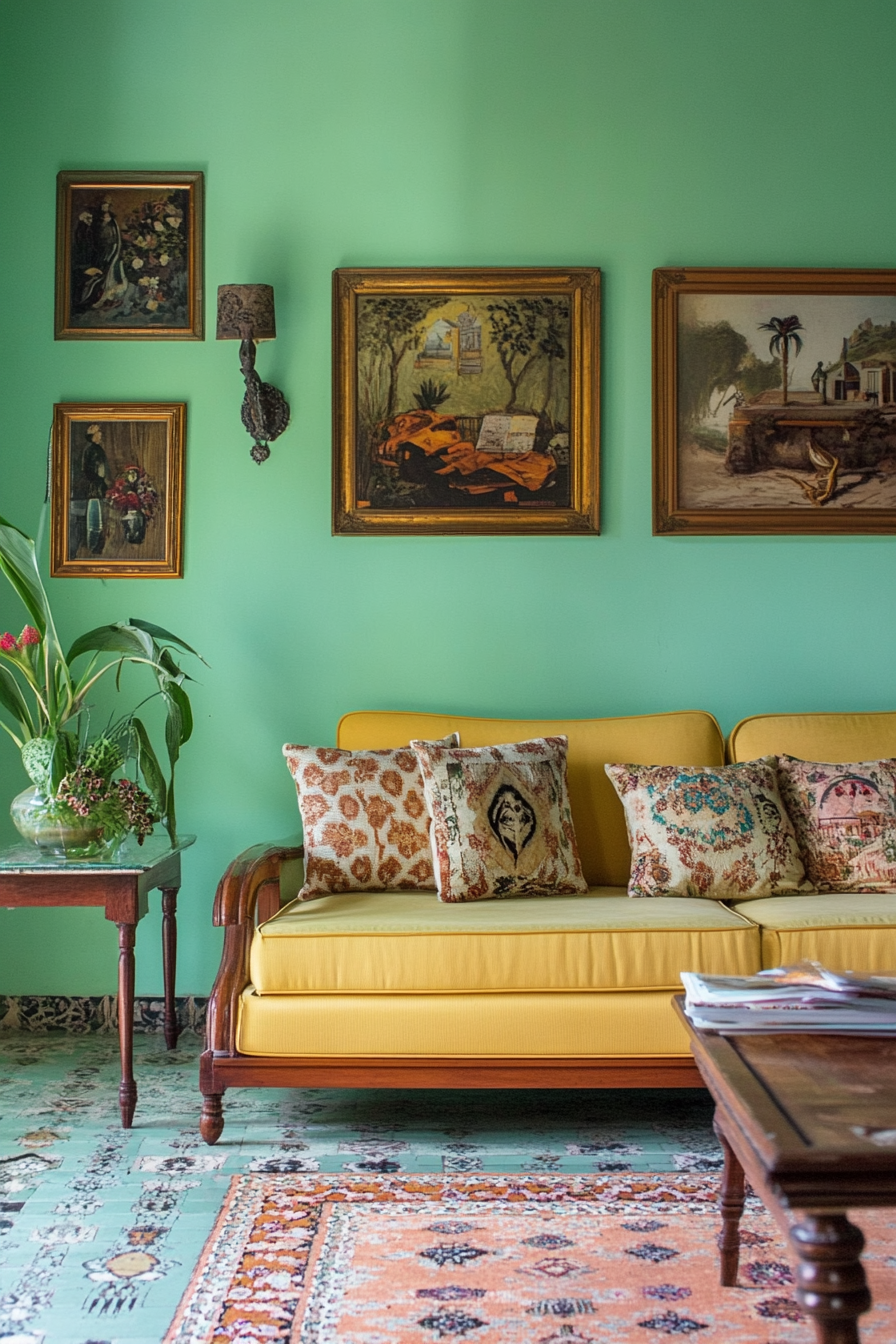 6. Vintage Mint Revival (Green Living Room Ideas) - Green Living Room Ideas