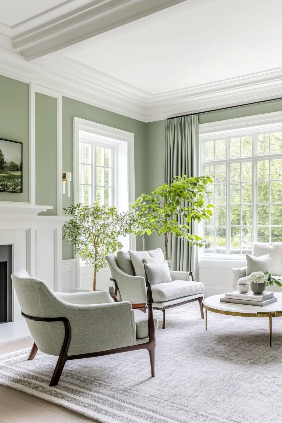 13. Soft Eucalyptus Serenity (Green Living Room Ideas) - Green Living Room Ideas