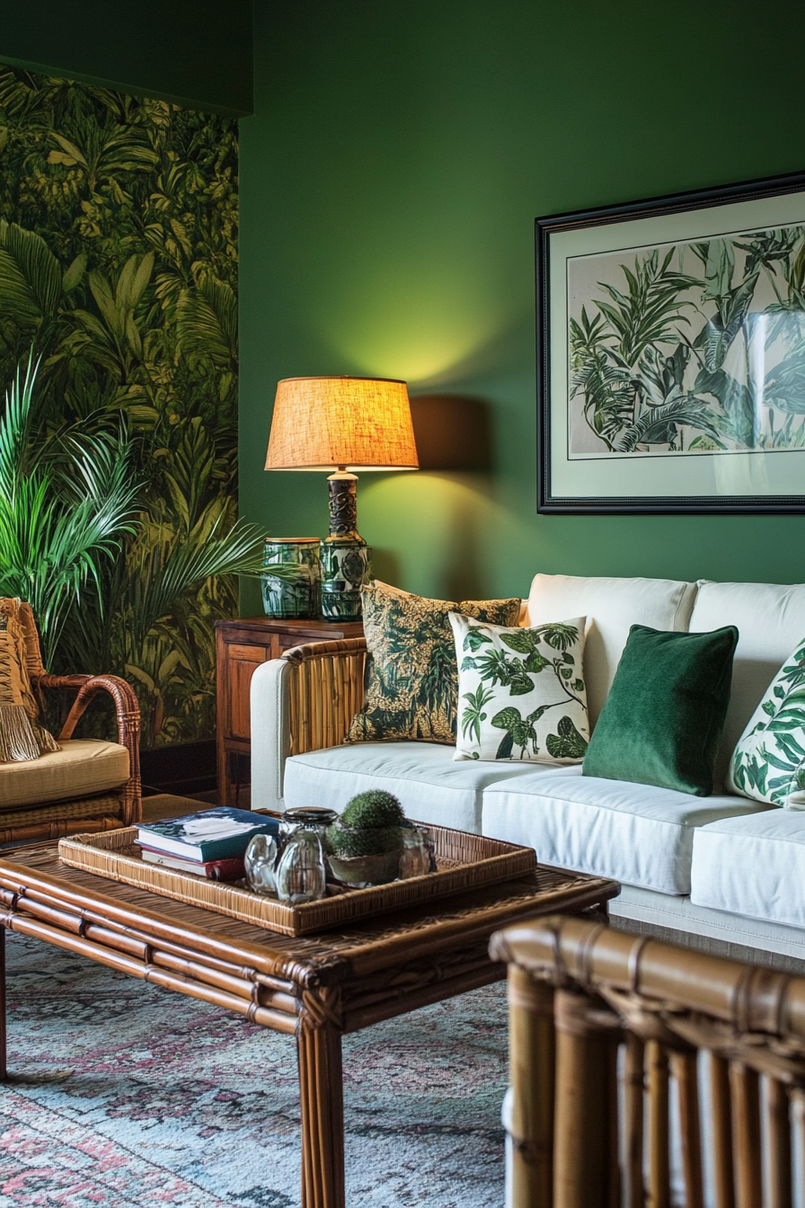 23. Rainforest Depth (Green Living Room Ideas) - Green Living Room Ideas