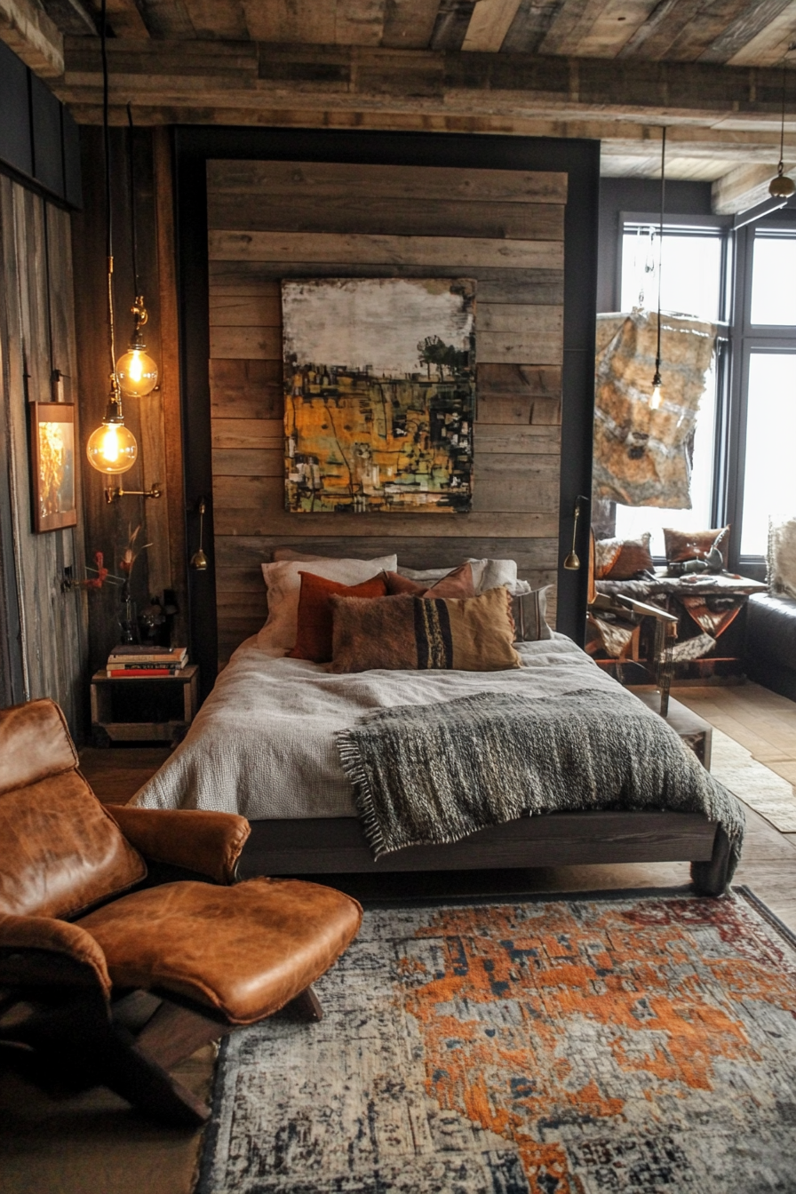 14. Rustic Industrial Lodge (Eclectic Bedroom Ideas) - Eclectic Bedroom Ideas