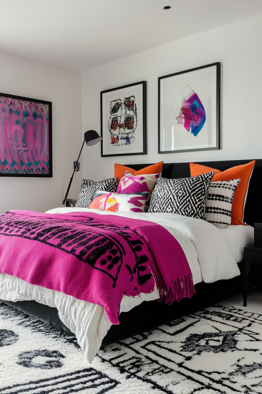 15. Monochrome Eclecticism (Eclectic Bedroom Ideas) - Eclectic Bedroom Ideas