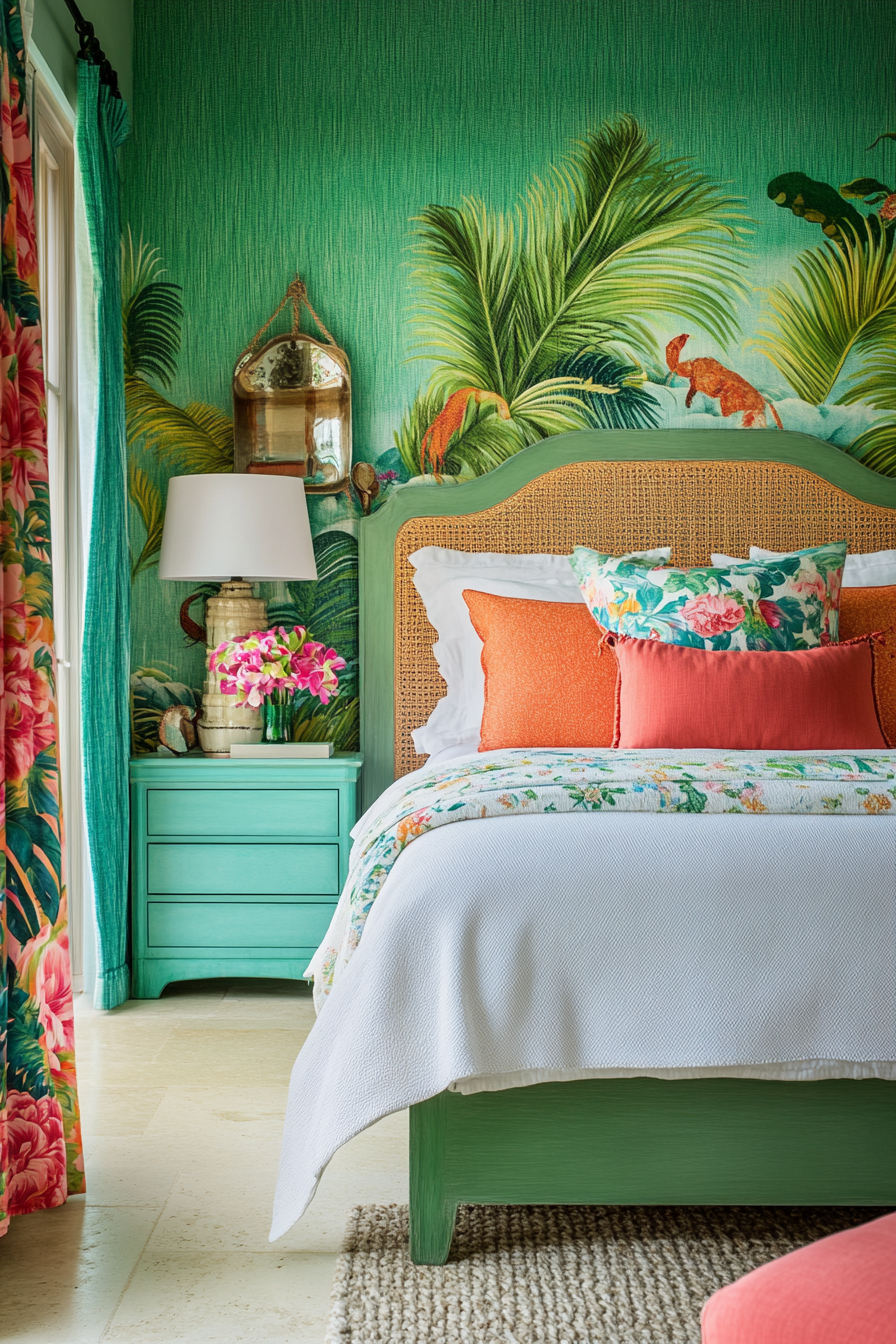 16. Tropical Oasis Getaway (Eclectic Bedroom Ideas) - Eclectic Bedroom Ideas