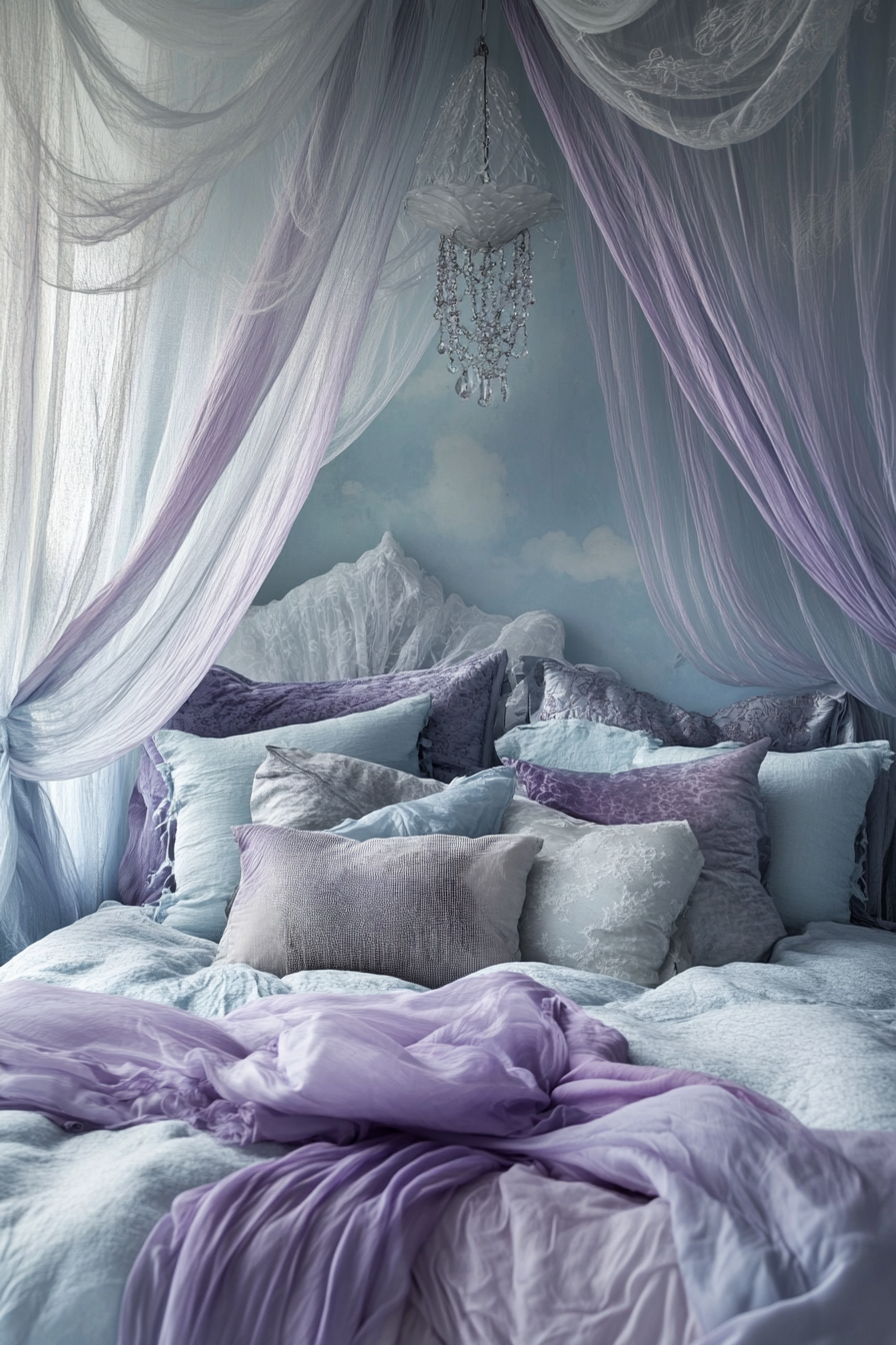 27. Ethereal Cloudscape Bedroom (Eclectic Bedroom Ideas) - Eclectic Bedroom Ideas