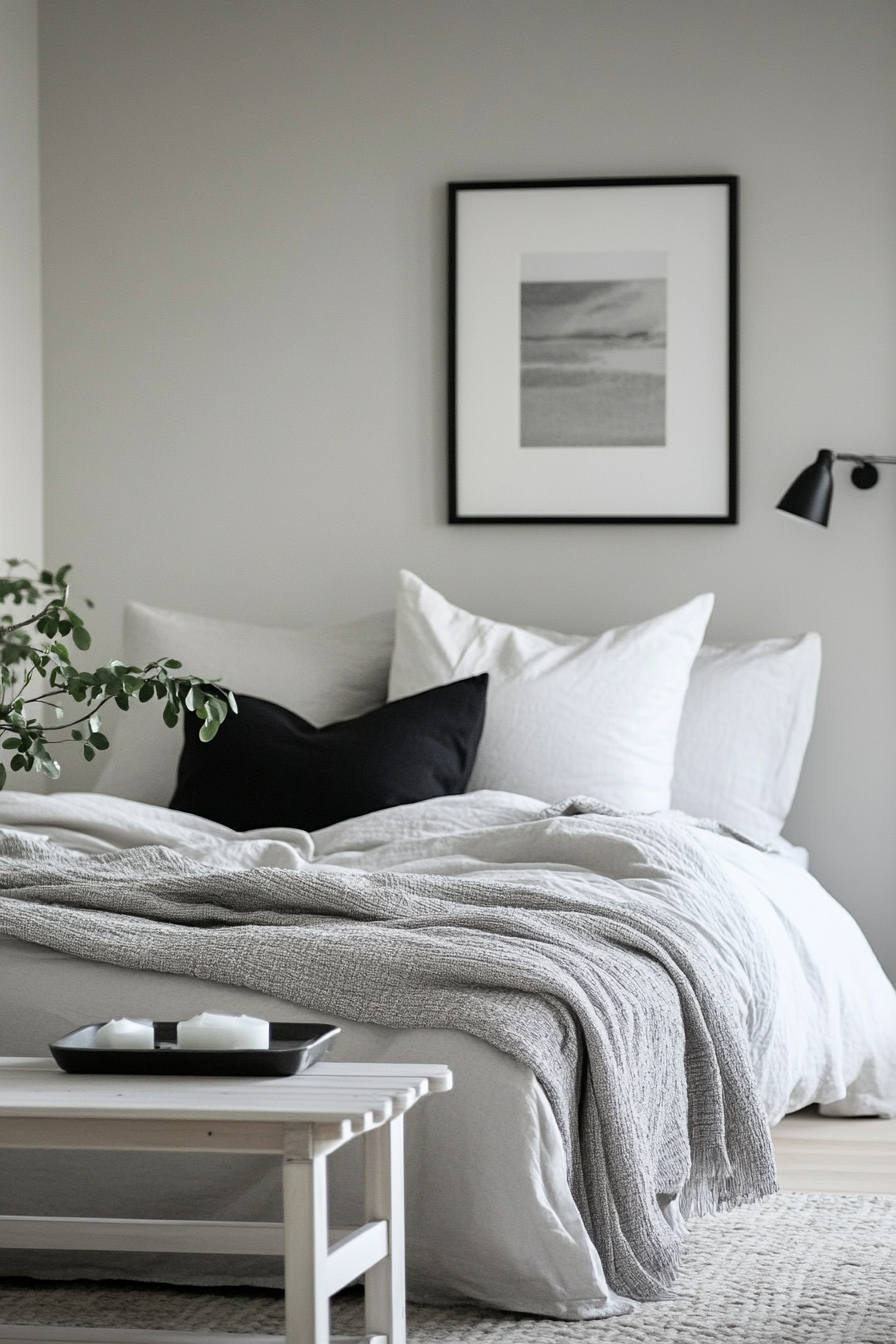 3. Scandinavian Simplicity (Black, White And Grey Bedroom Ideas) - Black, White And Grey Bedroom Ideas