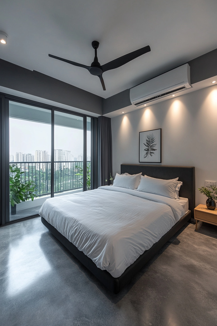 26. Industrial Luxe Appeal (Black, White And Grey Bedroom Ideas) - Black, White And Grey Bedroom Ideas