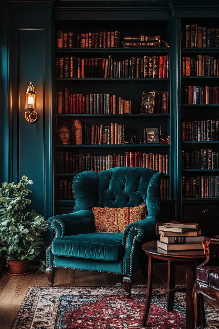 6. Dark Academia Library (Aesthetic Bedroom Ideas) - Aesthetic Bedroom Ideas