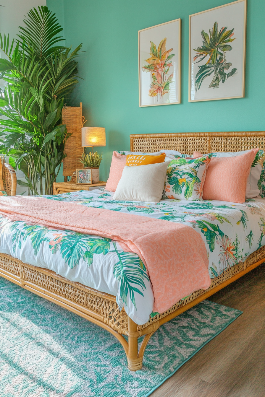 16. Tropical Oasis Retreat (Aesthetic Bedroom Ideas) - Aesthetic Bedroom Ideas