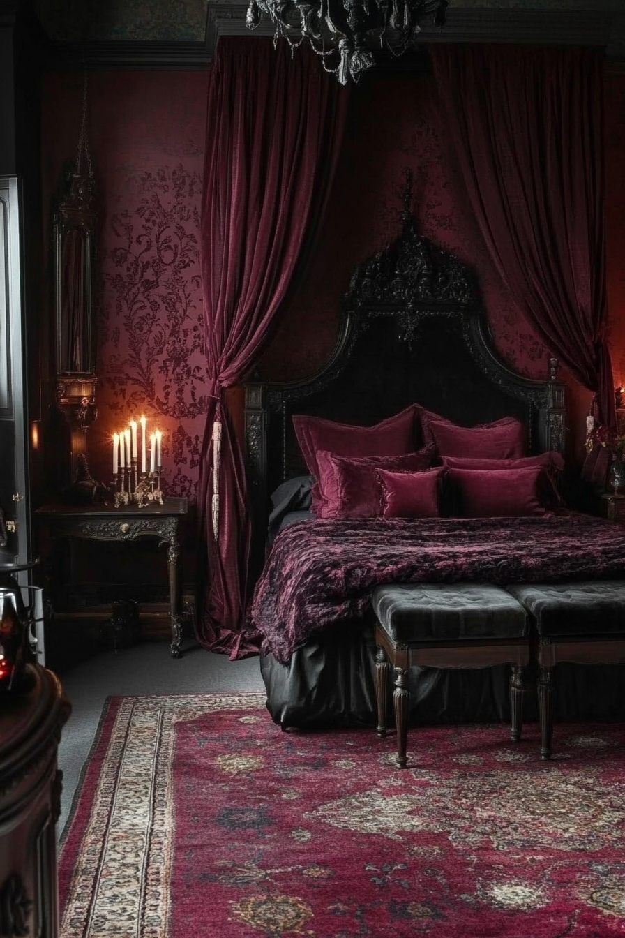 20. Gothic Romanticism (Aesthetic Bedroom Ideas) - Aesthetic Bedroom Ideas