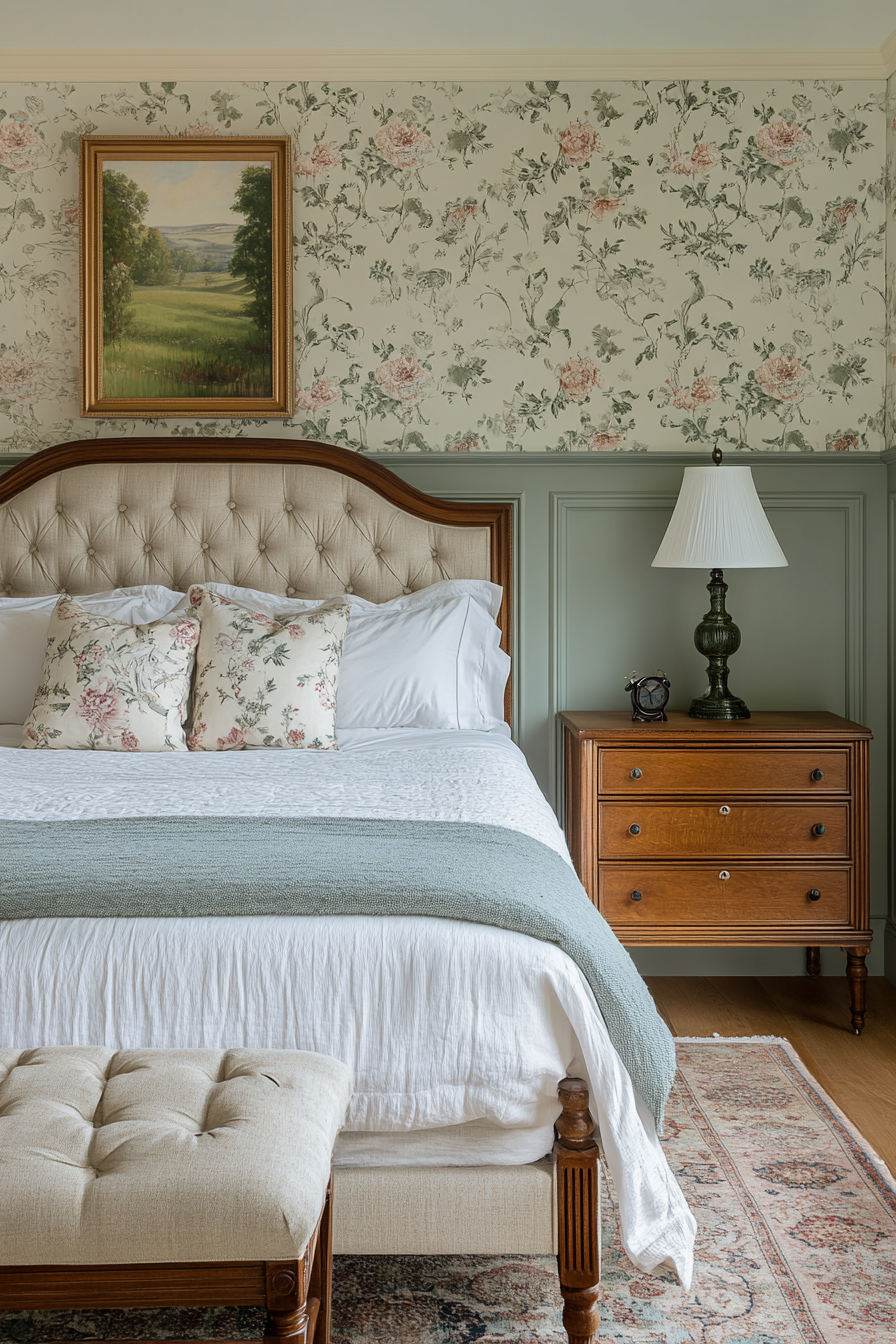 22. Classic English Country (Aesthetic Bedroom Ideas) - Aesthetic Bedroom Ideas