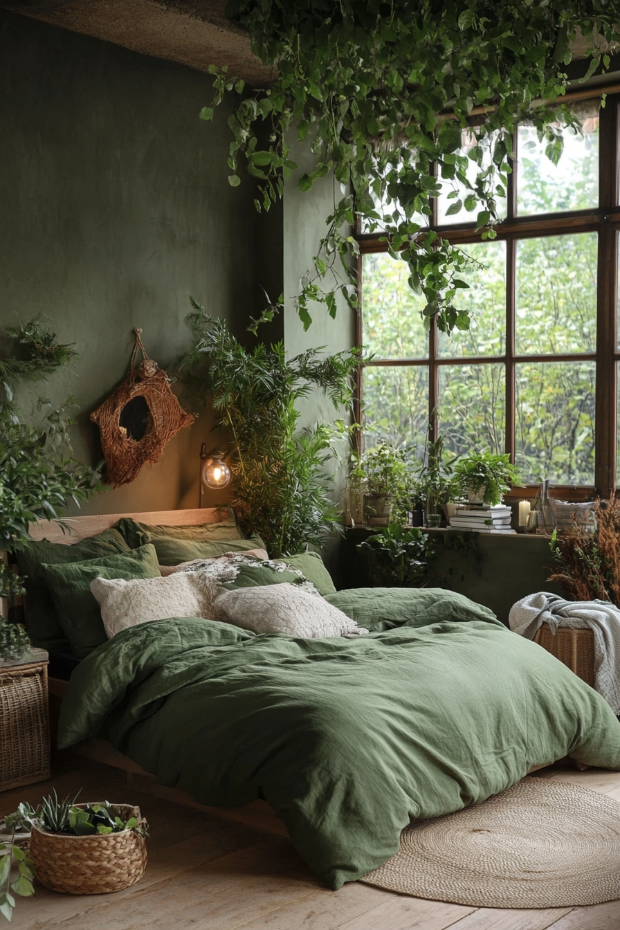 23. Urban Jungle Hideaway (Aesthetic Bedroom Ideas) - Aesthetic Bedroom Ideas