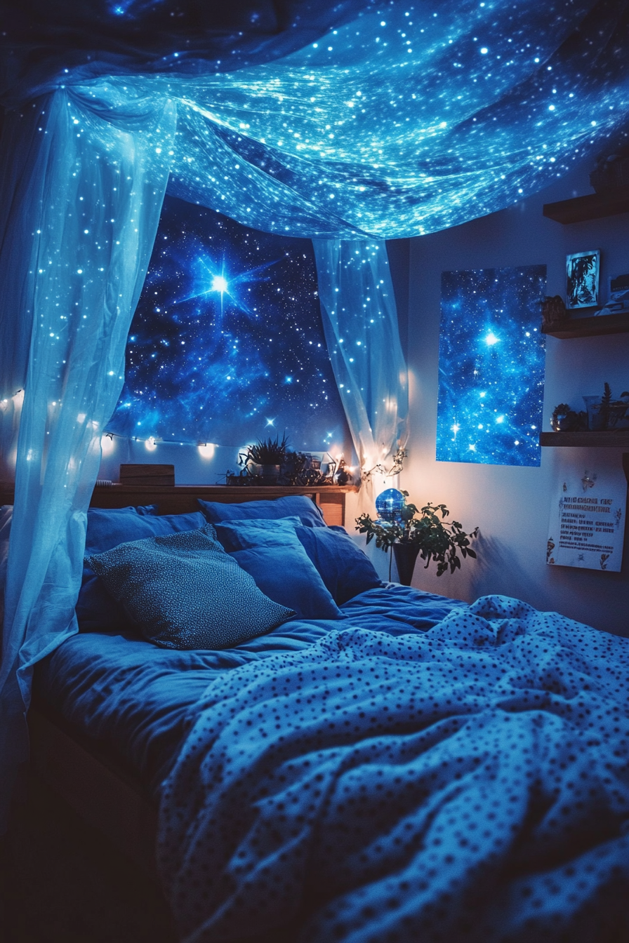 24. Celestial Stargazer’s Dream (Aesthetic Bedroom Ideas) - Aesthetic Bedroom Ideas