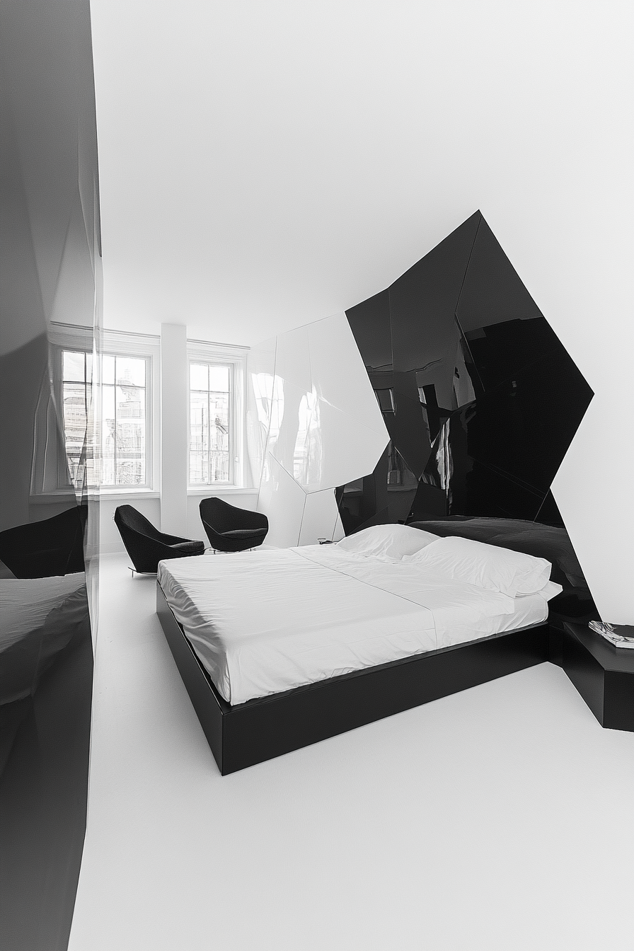 1. Monochrome Minimalism (Black And White Bedroom Ideas) - Black And White Bedroom Ideas