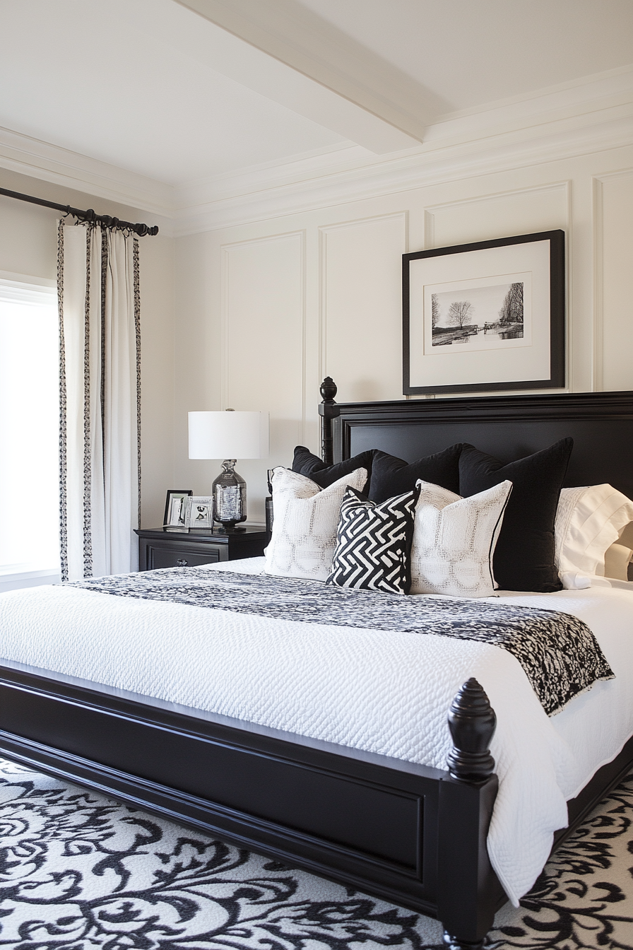 21. Soft Monochrome with Warm Undertones (Black And White Bedroom Ideas) - Black And White Bedroom Ideas